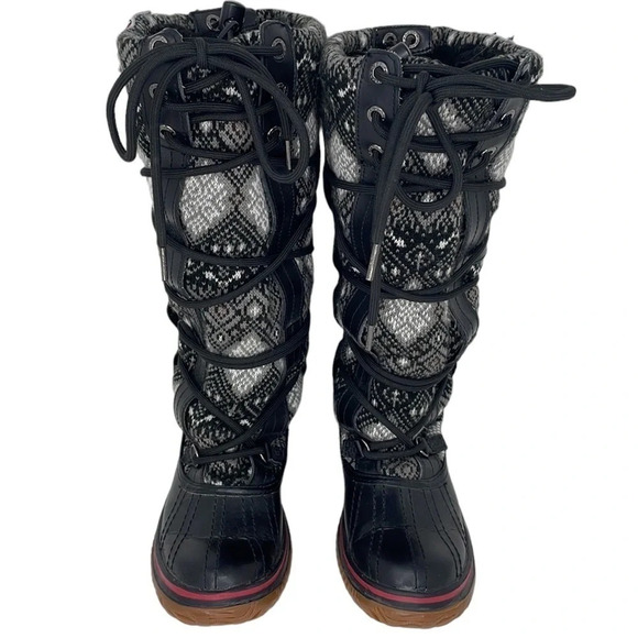 PAJAR Tall Winter Regatta Boots Fair Isle Fleece Lined Size 5.5 EU 36 - Picture 5 of 15